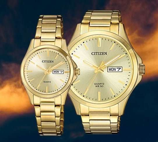 Citizen Gold Quartz Stainless Steel Men's Dress Watch | BF2003-84P