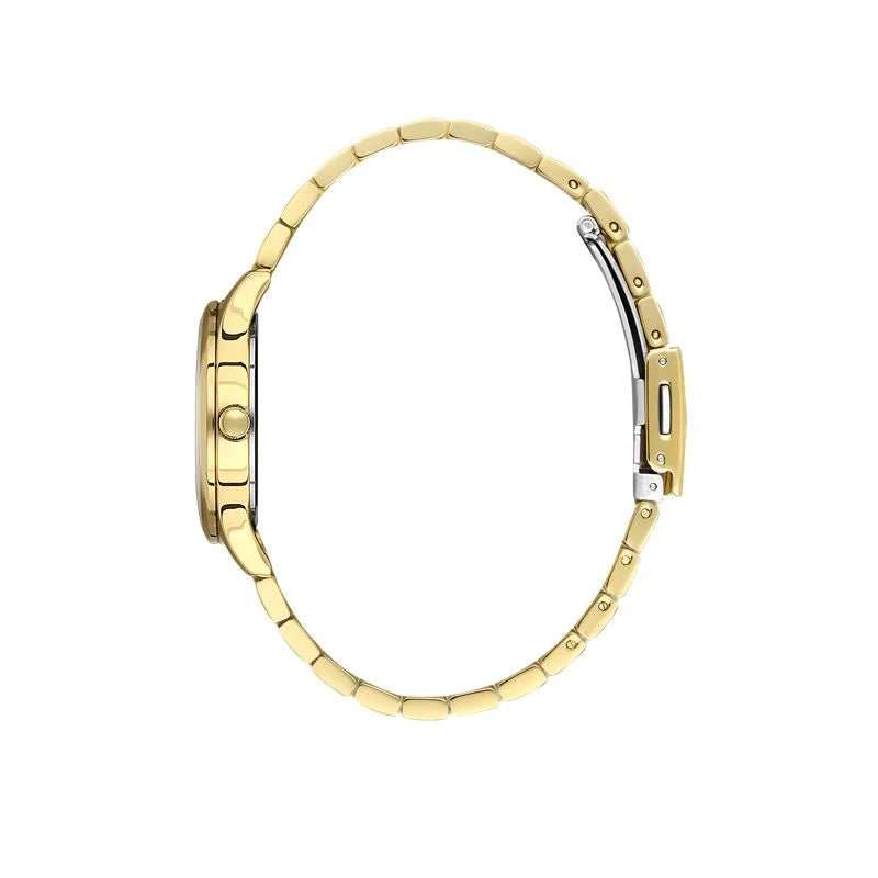 Daniel Klein IP Gold Premium Black Dial Three Hands Woman's Watch | DK113455-3