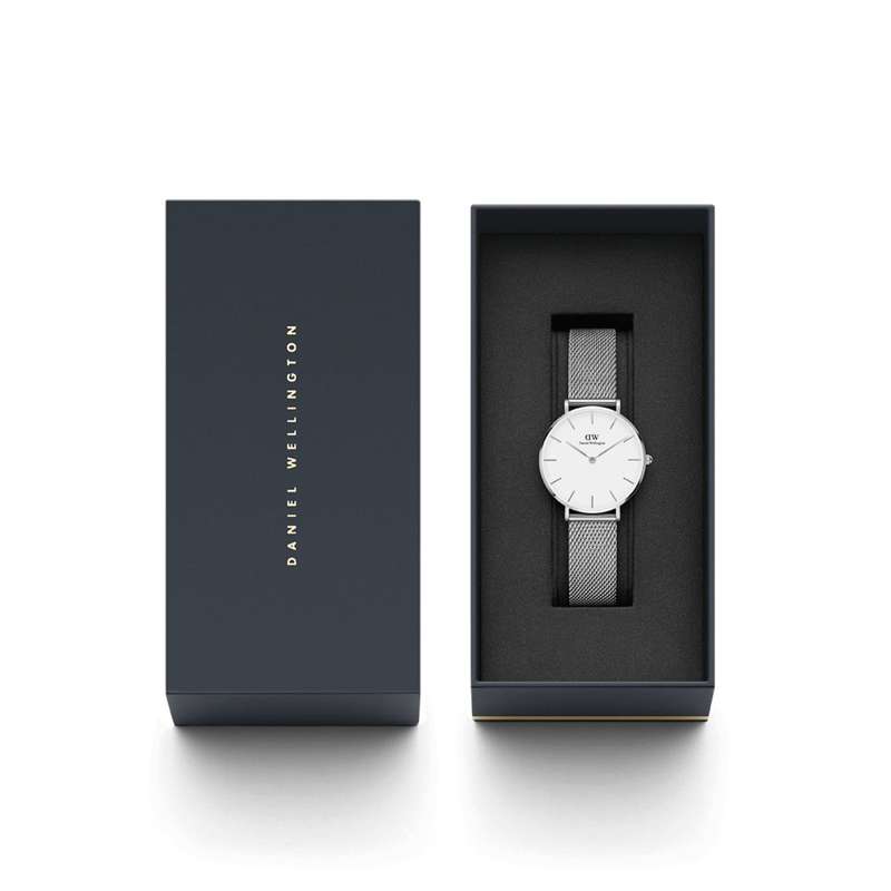 Daniel Wellington Petite Sterling Silver Women's Mesh Dress Watch | DW00100220