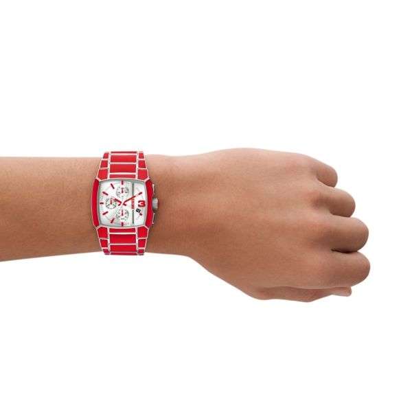 Diesel Cliffhanger Chronograph, Red Enamel and Stainless Men's  Steel Watch | DZ4637