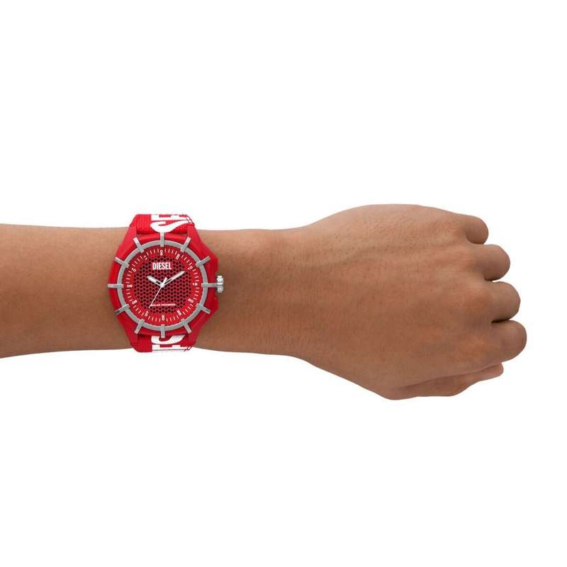 Diesel Framed Three-Hand Solar-Powered Red rPET Men's Watch | DZ4621