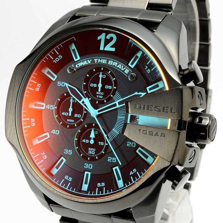 Diesel Mega Chief Black Round Stainless Steel Men's Watch | DZ4318