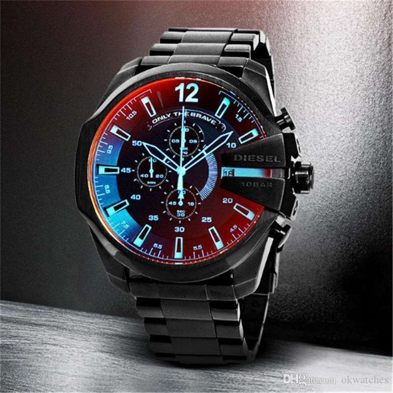 Diesel Mega Chief Black Round Stainless Steel Men's Watch | DZ4318
