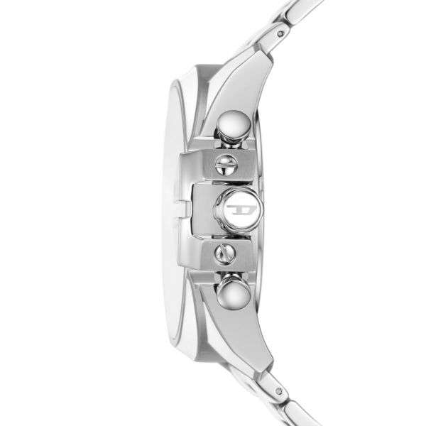 Diesel Mega Chief Chronograph White and Stainless Steel Men's Watch | DZ4660
