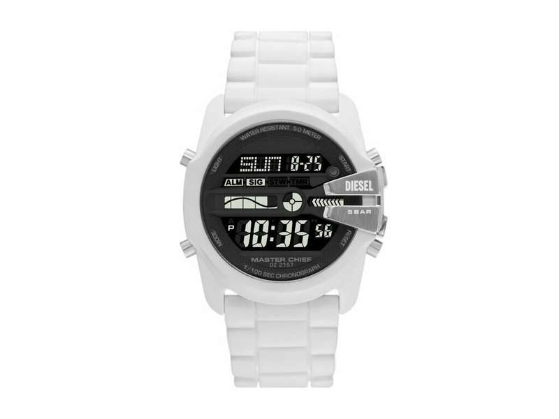 Diesel Men's Master Chief Digital, White Silicone Men's Watch | DZ2157