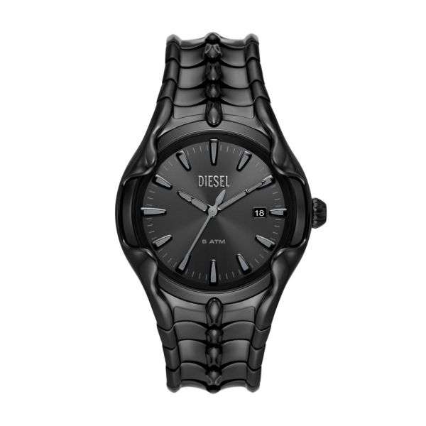 Diesel Vert Three-Hand Date, Black Stainless Steel Men's Watch | DZ2187