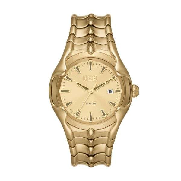 Diesel Vert Three-Hand Date, Gold-Tone Stainless Steel Men's Watch | DZ2186