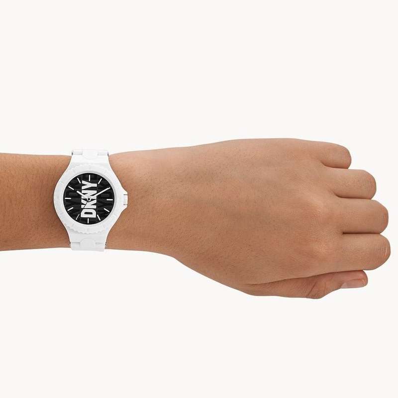 DKNY Chambers Three-Hand White Polyurethane Women's Watch | NY6657
