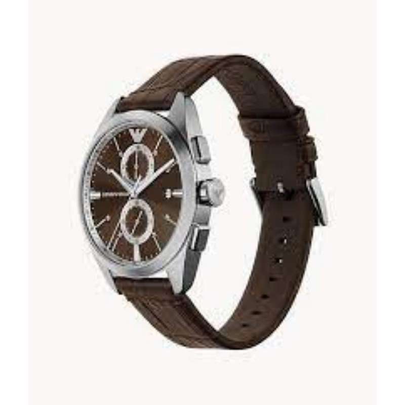 Emporio Armani Brown Dial And  Leather Strap Men's Watch | AR11482