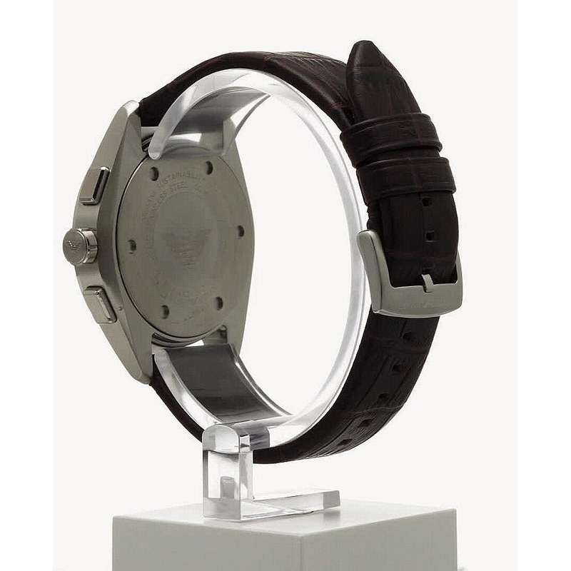 Emporio Armani Brown Dial And  Leather Strap Men's Watch | AR11482