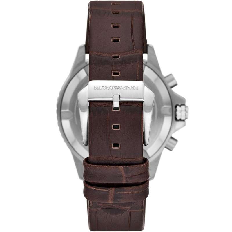 Emporio Armani Chronograph Diver Leather Mens Watch | AR11486