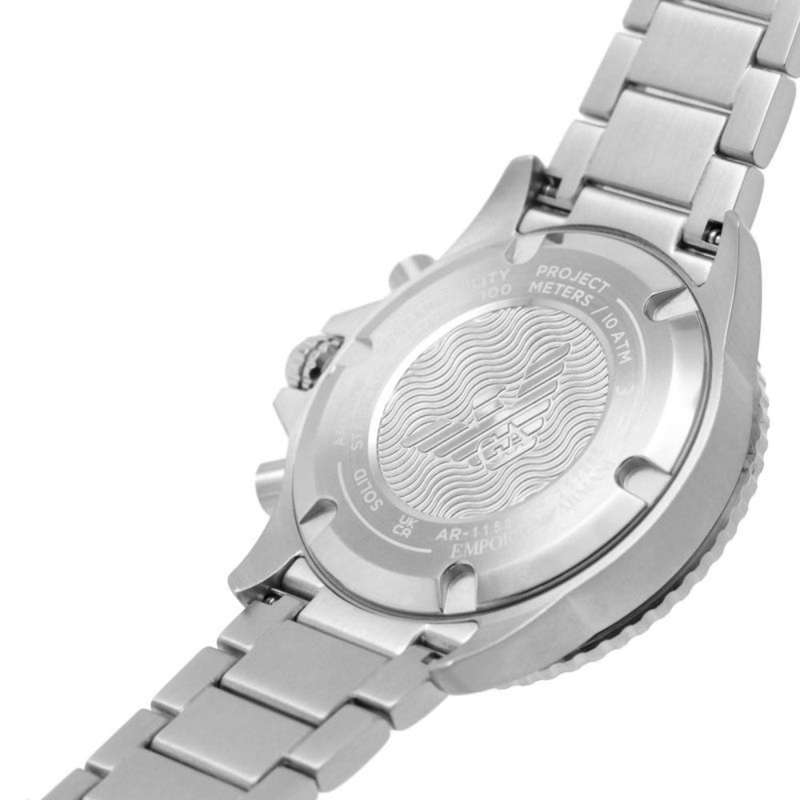 Emporio Armani Green Dial Silver Stainless Steel Strap Men's Watch | AR11500