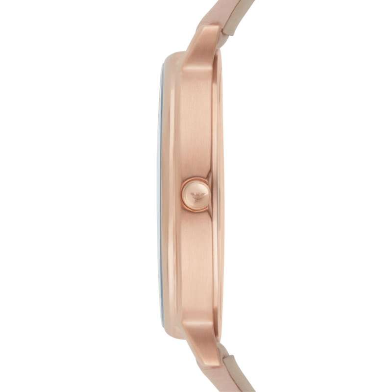 Emporio Armani Kappa Rose Gold Round Leather Women's Watch | AR2510
