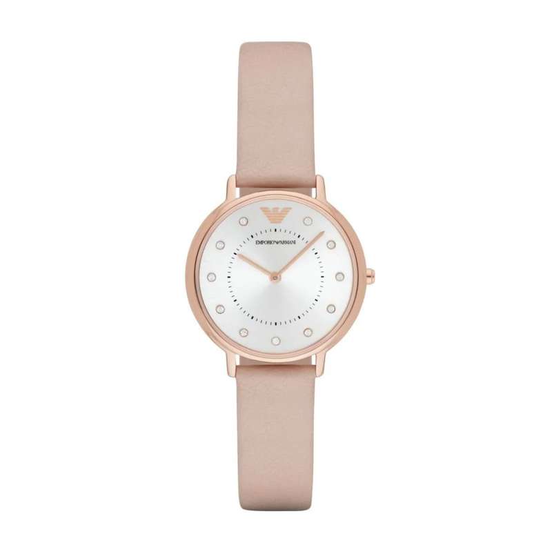 Emporio Armani Kappa Rose Gold Round Leather Women's Watch | AR2510