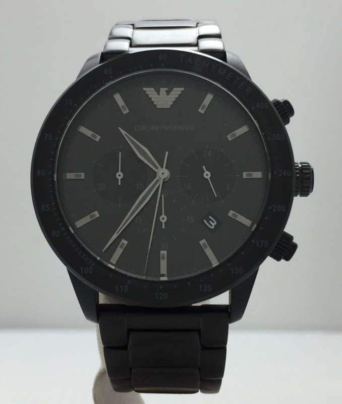 Emporio Armani Mario Chronograph Black Men's Watch | AR11242