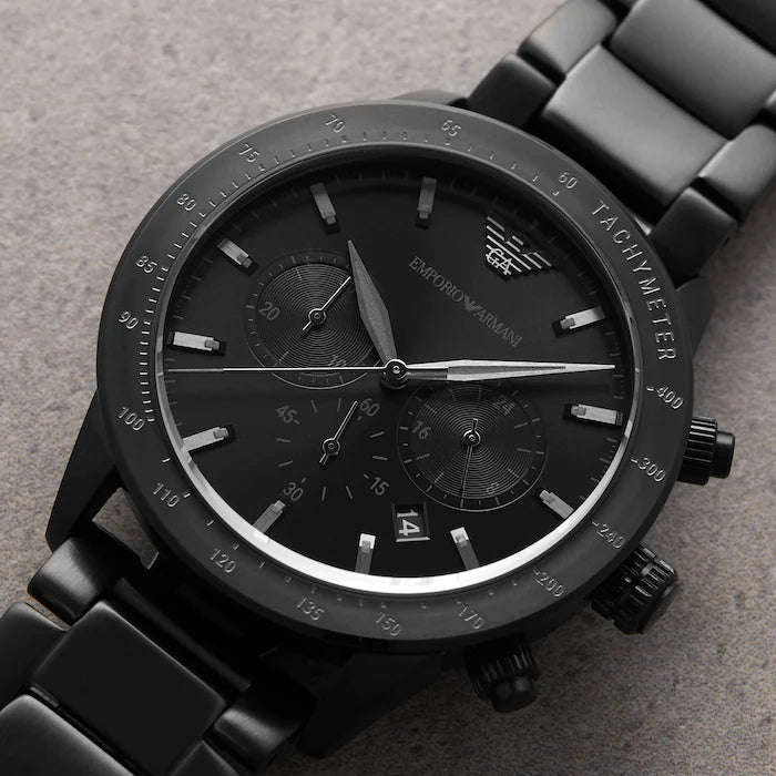 Emporio Armani Mario Chronograph Black Men's Watch | AR11242