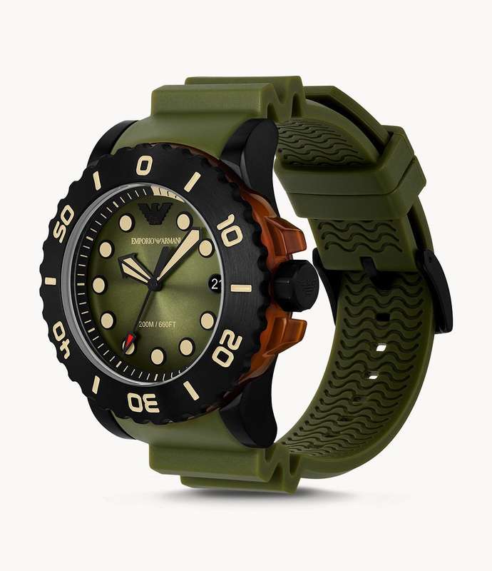 Emporio Armani Three-Hand Date Polyurethane Men's Watch | AR11540