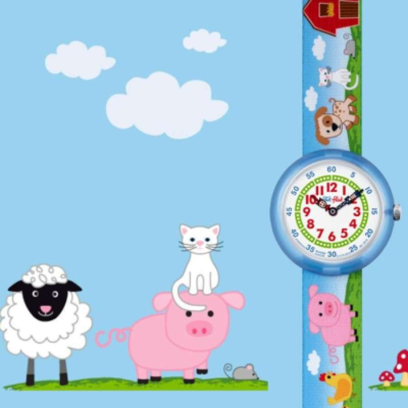 Flik Flak Farmily Blue Textile Watch | FBNP043