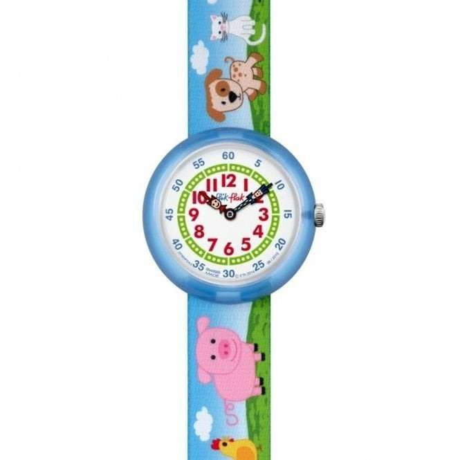 Flik Flak Farmily Blue Textile Watch | FBNP043