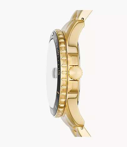 Fossil Blue Dive Three-Hand Date Gold-Tone Stainless Steel Men's Watch| FS6035