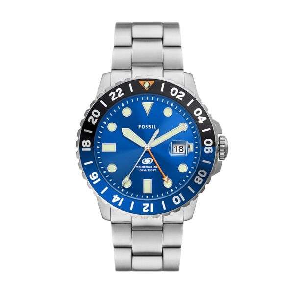 Fossil Blue GMT Stainless Steel Men's Watch | FS5991