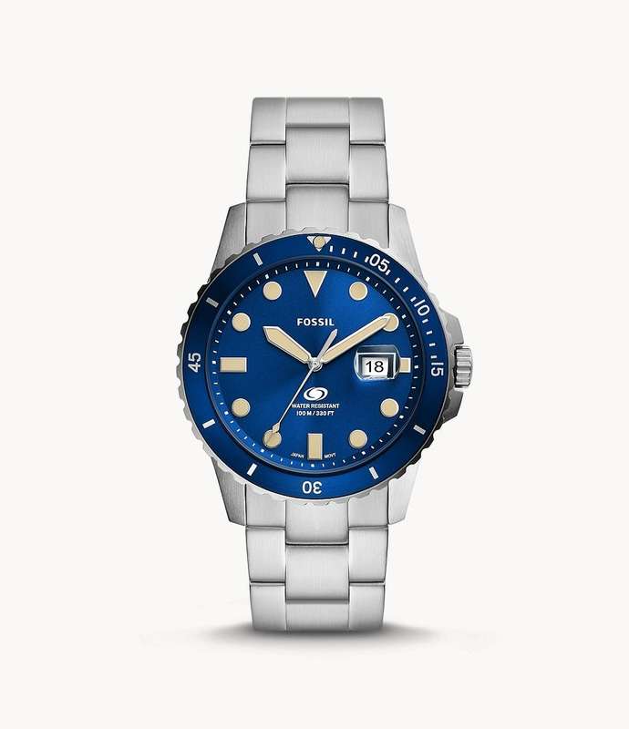 Fossil Blue Three-Hand Date Stainless Steel Watch