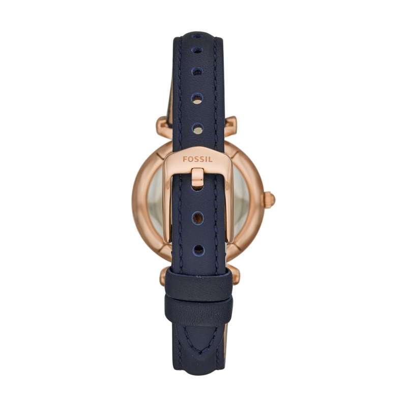 Fossil Carlie Mini Three-Hand Navy Leather Watch | ES4502
