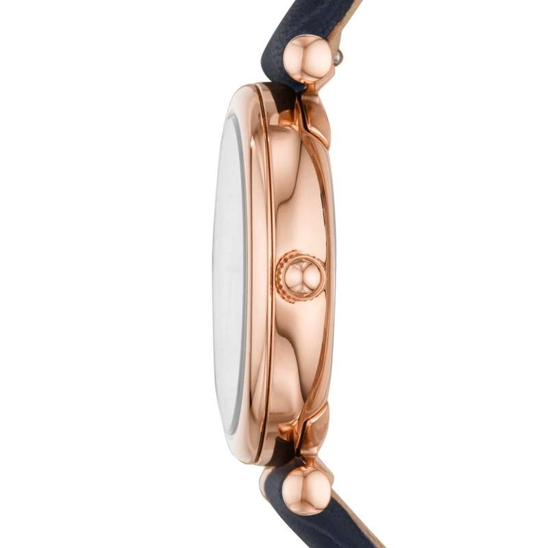 Fossil Carlie Mini Three-Hand Navy Leather Watch | ES4502