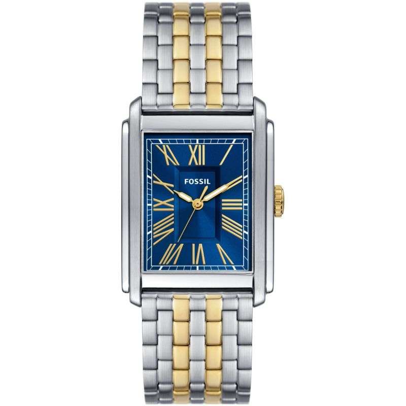 Fossil Carraway Blue Dial Stainless Steel Men's Watch | FS6010