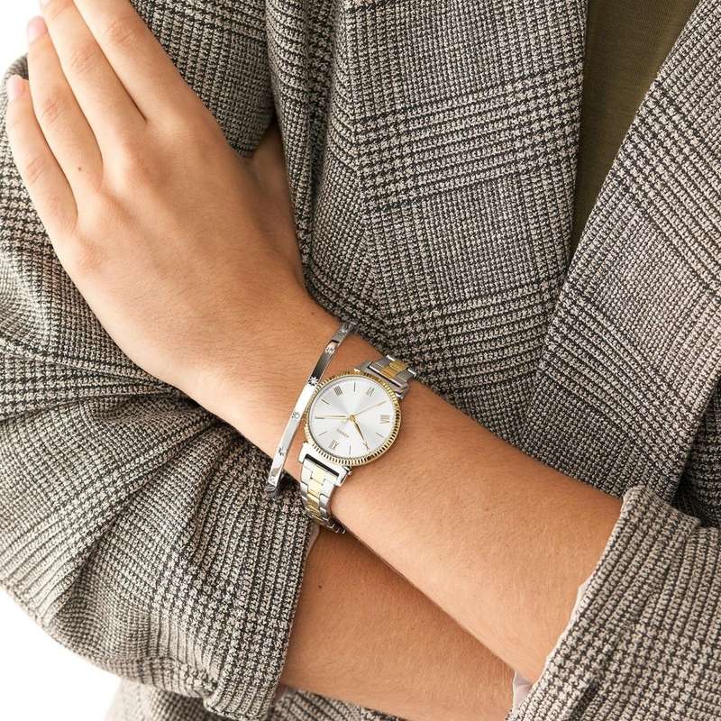 Fossil Daisy Three-Hand Two-Tone Stainless Steel Women's Watch and Bracelet Set |  ES5249SET