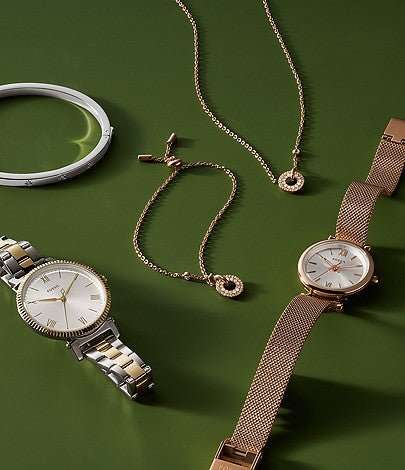 Fossil Daisy Three-Hand Two-Tone Stainless Steel Women's Watch and Bracelet Set |  ES5249SET