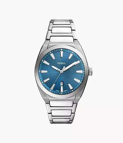 Fossil Everett Three-Hand Date Stainless Steel Man's Watch | FS6054