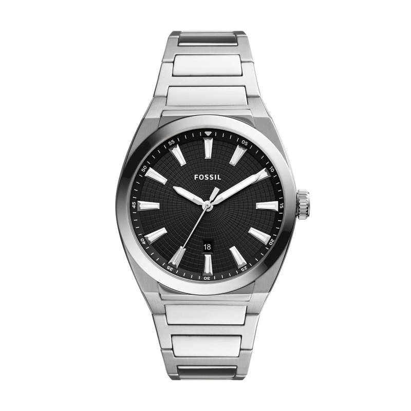 Fossil Everett Three-Hand Date Stainless Steel Men's Watch | FS5821