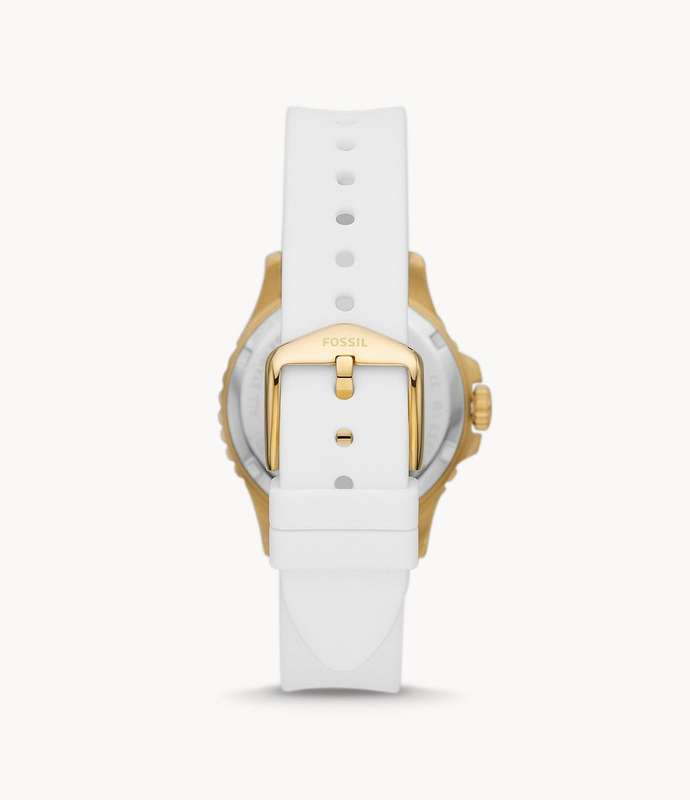 Fossil FB-01 Three-hand Date White Silicone Woman's Watch | ES5286