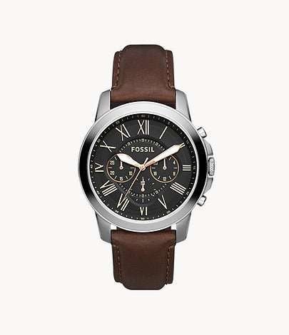 Fossil Grant Chronograph Brown Leather Men's Watch | FS4813IE