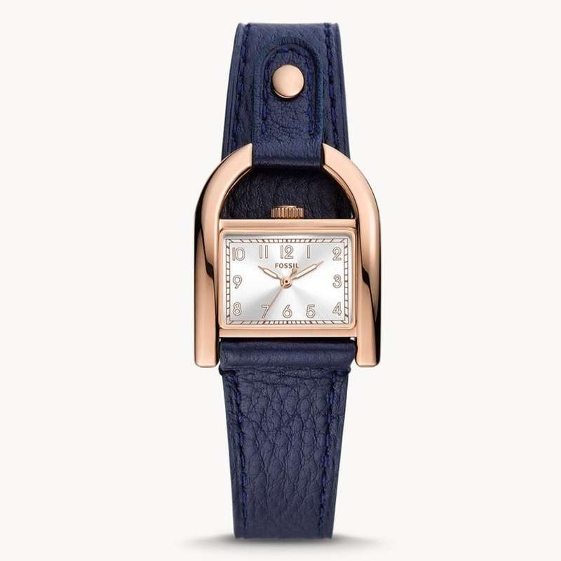Fossil Harwell Analog White Dial Blue Leather Women's Watch |  ES5266