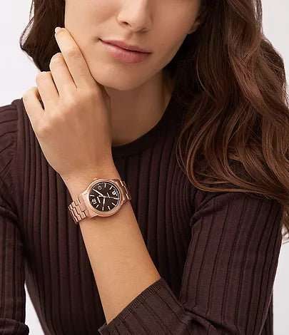 Fossil Heritage Automatic Rose Gold-Tone Stainless Steel Unisex Watch | ME3258