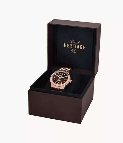 Fossil Heritage Automatic Rose Gold-Tone Stainless Steel Unisex Watch | ME3258