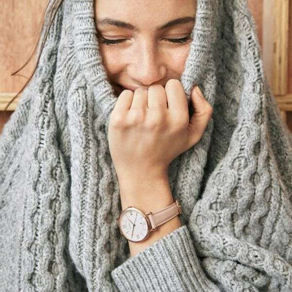 Fossil Jacqueline Rose Gold Round Leather Women's Watch | ES3988