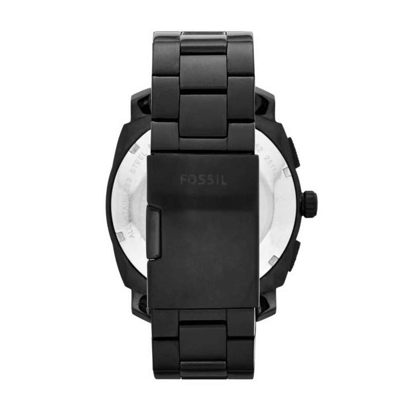 Fossil Machine Black Round Stainless Steel Men's Watch | FS4552