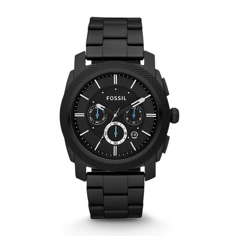 Fossil Machine Black Round Stainless Steel Men's Watch | FS4552