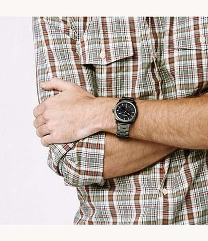 Fossil Machine Smoke Round Stainless Steel Men's Watch | FS4774