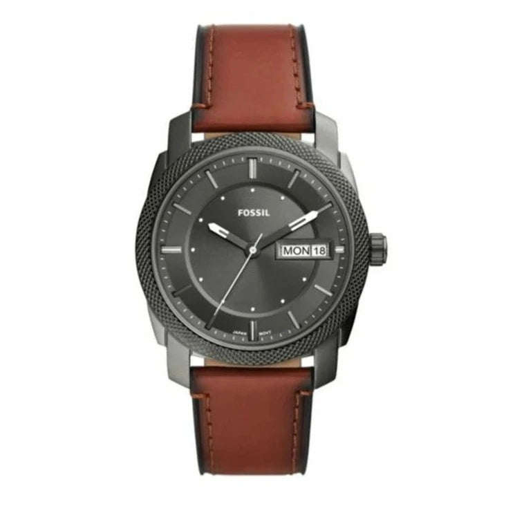 Fossil Machine Three-Hand Date Brown Leather Men's Watch | FS5900