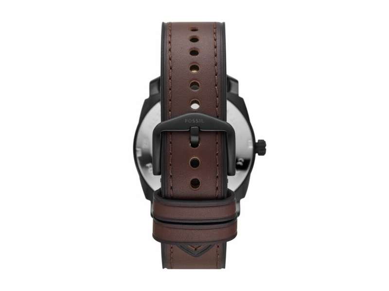 Fossil Machine Three-Hand Date Brown Leather Men's Watch | FS5901