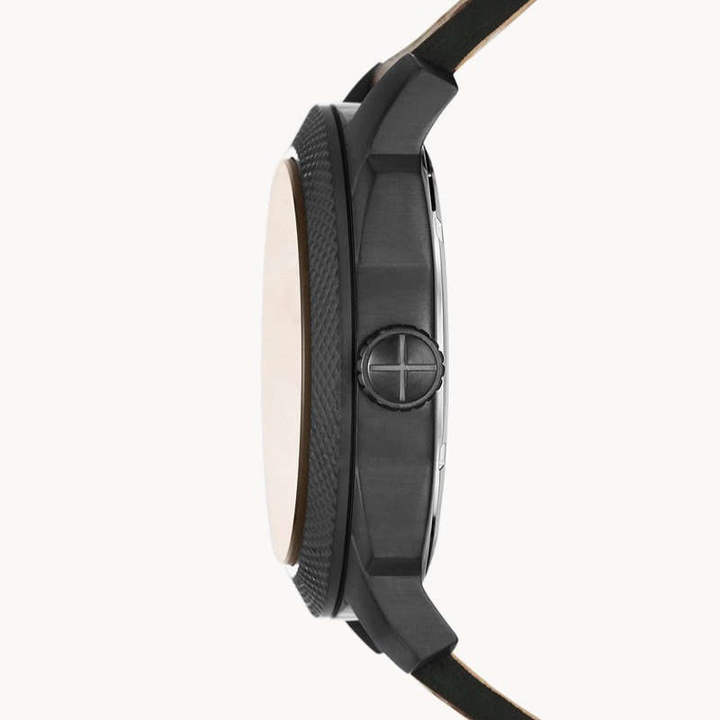 Fossil Machine Three-hand Date Dark Brown LiteHide Men's Leather Watch | FS5972