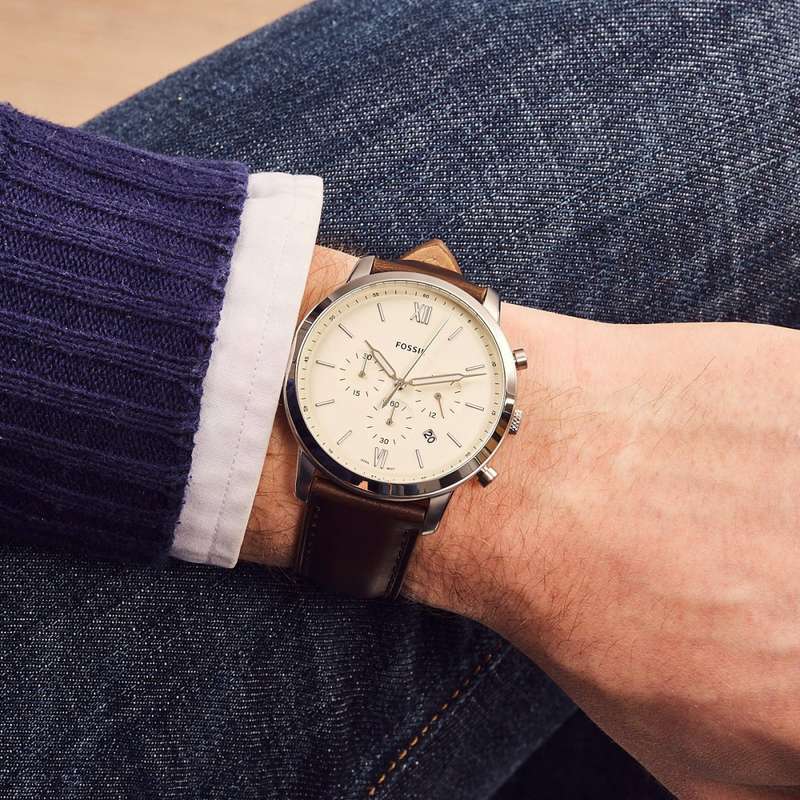 Fossil Neutra Chronograph Brown Leather Men's Watch | FS5380