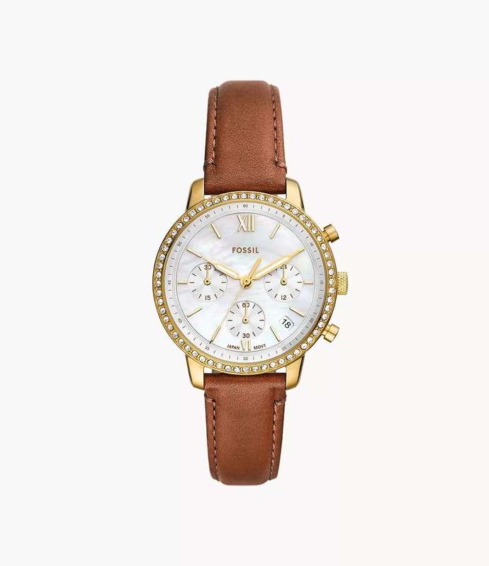 Fossil Neutra Chronograph Medium Brown Leather Woman's Watch | ES5278
