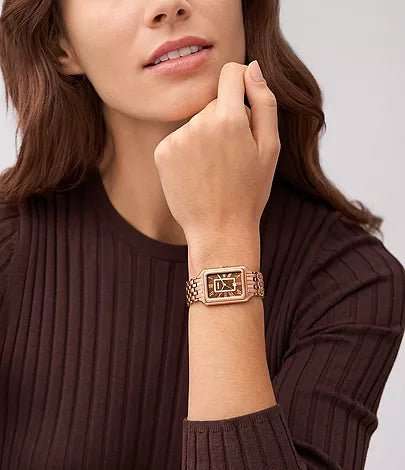Fossil Raquel Three-Hand Date Rose Gold-Tone Stainless Steel Woman's Watch | ES5323