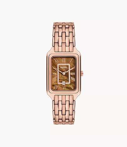 Fossil Raquel Three-Hand Date Rose Gold-Tone Stainless Steel Woman's Watch | ES5323