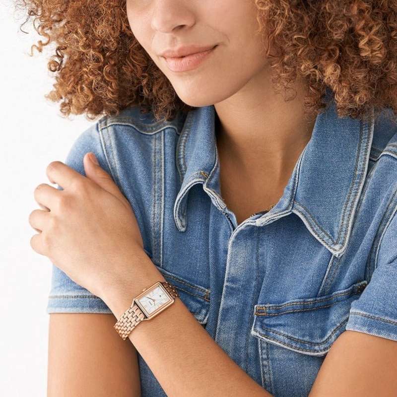 Fossil Raquel Three-Hand Date Rose Gold-Tone Stainless Steel Women's Watch | ES5271
